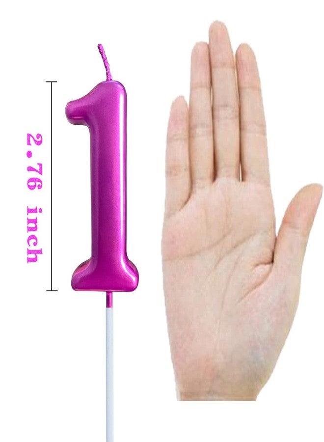 XNOVA 1st Birthday Candle First Year Purple Happy Birthday Number One Candles for Cake Topper Decoration for Party Kids Adults Numeral 1 10 100 11 21 16 14 12 18 13 11 91 - Image 2